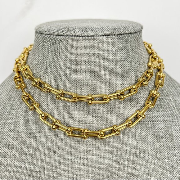 Thick Gold Chain Choker Necklace for Women Gold Plated Choker Chunky Choker - Picture 4 of 10